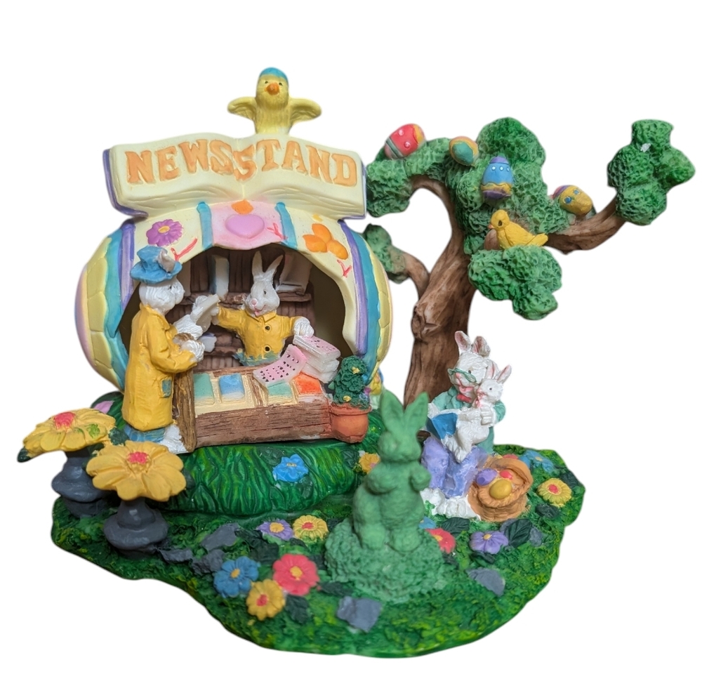 RARE! Cottontale Cottages Easter Village Piece "News Stand" - VINTAGE 1999